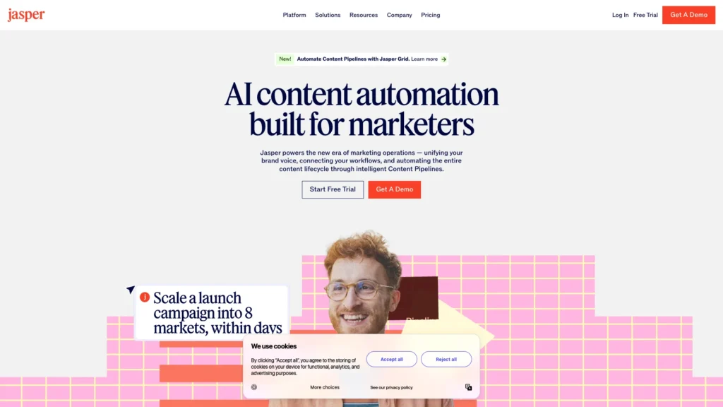 jasper ai tool home page